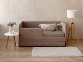 Диван-кровать Happy (капучино) в Вилюйске - vilyujsk.mebel-nsk.ru | фото