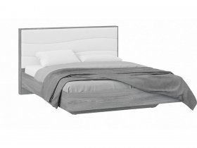 Кровать двуспальная 1,6 м «Миранда» Тип 1 (Дуб Гамильтон/Белый глянец) в Вилюйске - vilyujsk.mebel-nsk.ru | фото