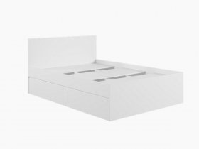Кровать двуспальная с ящиками 1,4м Мадера-М1400 (белый) в Вилюйске - vilyujsk.mebel-nsk.ru | фото