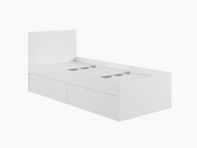 Кровать односпальная с ящиками 0,9м Мадера-М900 (белый) в Вилюйске - vilyujsk.mebel-nsk.ru | фото