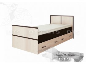 Кровать односпальная с ящиками 0,9м Сакура (BTS) в Вилюйске - vilyujsk.mebel-nsk.ru | фото