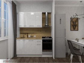 Кухонный гарнитур МДФ Выгодно и точка 1,5 м (белый глянец) в Вилюйске - vilyujsk.mebel-nsk.ru | фото