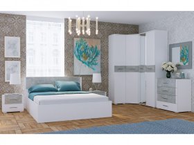 Модульная спальня Бьянка (белый/бетон) в Вилюйске - vilyujsk.mebel-nsk.ru | фото