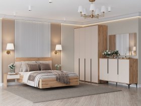 Модульная спальня Сицилия (дуб альпийский/тефия) в Вилюйске - vilyujsk.mebel-nsk.ru | фото
