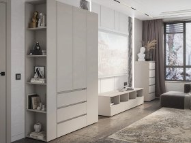 Модульная стенка Люмо (кашемир) в Вилюйске - vilyujsk.mebel-nsk.ru | фото
