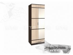 Шкаф двухстворчатый с зеркалом платяной-бельевой Сакура (BTS) в Вилюйске - vilyujsk.mebel-nsk.ru | фото