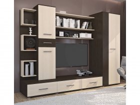 Стенка Верона (дуб венге/дуб молочный) в Вилюйске - vilyujsk.mebel-nsk.ru | фото