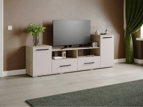 Тумба под ТВ Парус-2 (дуб крафт серый/кашемир) в Вилюйске - vilyujsk.mebel-nsk.ru | фото